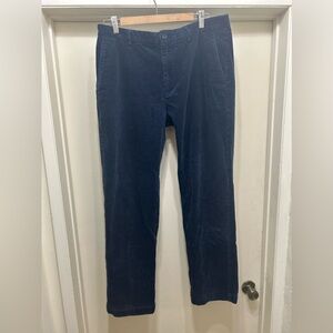 Brooks Brothers Clark Corduroy Pants Navy Blue Mens Size 36X32 Wide Leg Straight